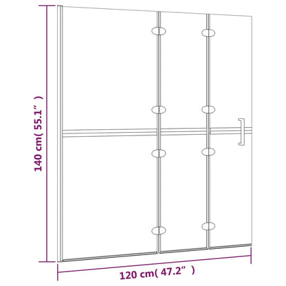 Folding Shower Enclosure ESG 120x140 cm White