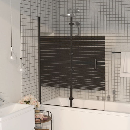 Folding Shower Enclosure ESG 120x140 cm Black