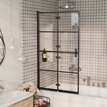 Folding Shower Enclosure ESG 80x140 cm Black