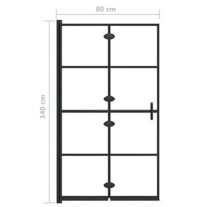 Folding Shower Enclosure ESG 80x140 cm Black