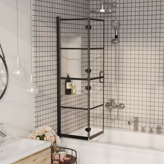 Folding Shower Enclosure ESG 80x140 cm Black