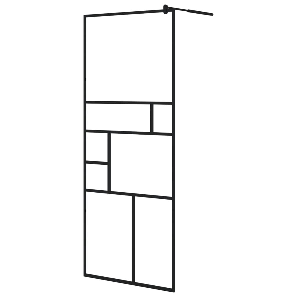 Walk-in Shower Wall with Clear ESG Glass 80x195 cm Black