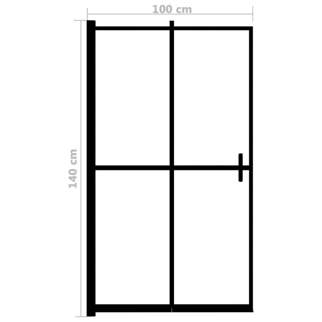 Folding Shower Enclosure ESG 100x140 cm Black