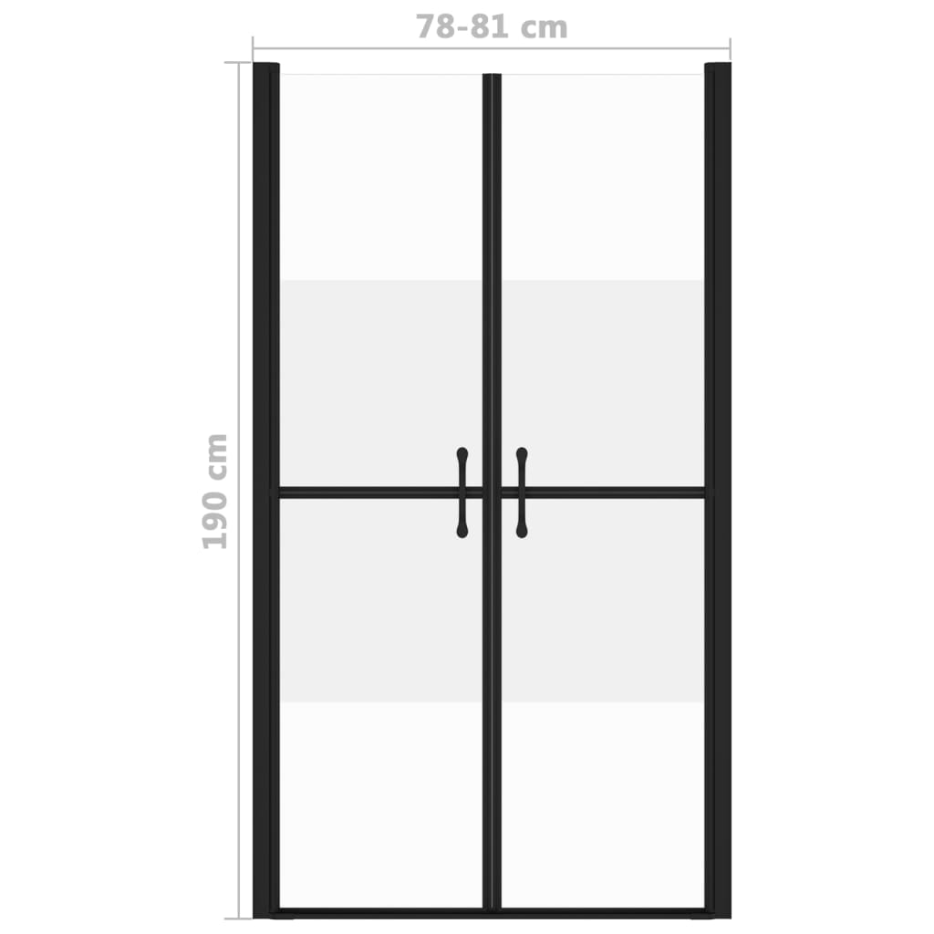 Shower Door Half Frosted ESG (78-81)x190 cm