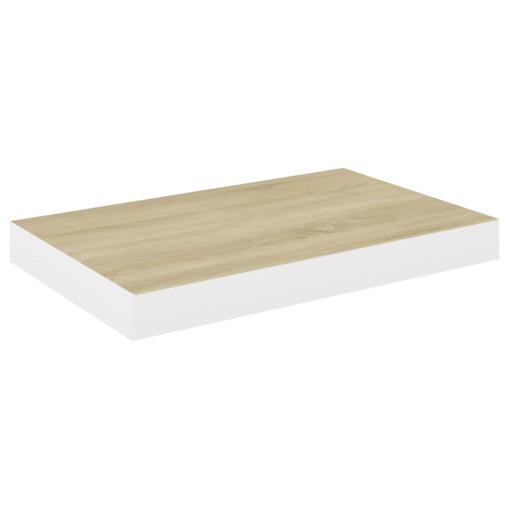 Floating Wall Shelves 4 pcs Oak and White 40x23x3.8 cm MDF