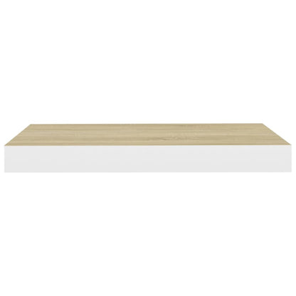 Floating Wall Shelves 4 pcs Oak and White 40x23x3.8 cm MDF