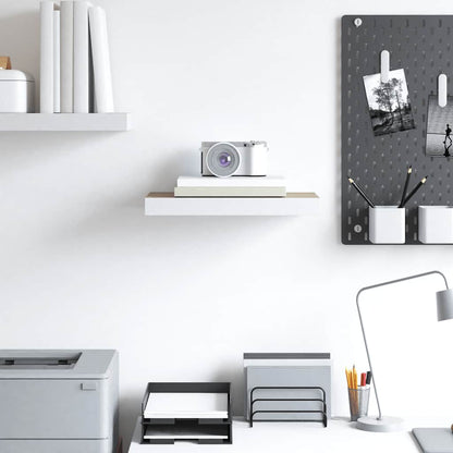 Floating Wall Shelf Oak and White 50x23x3.8 cm MDF