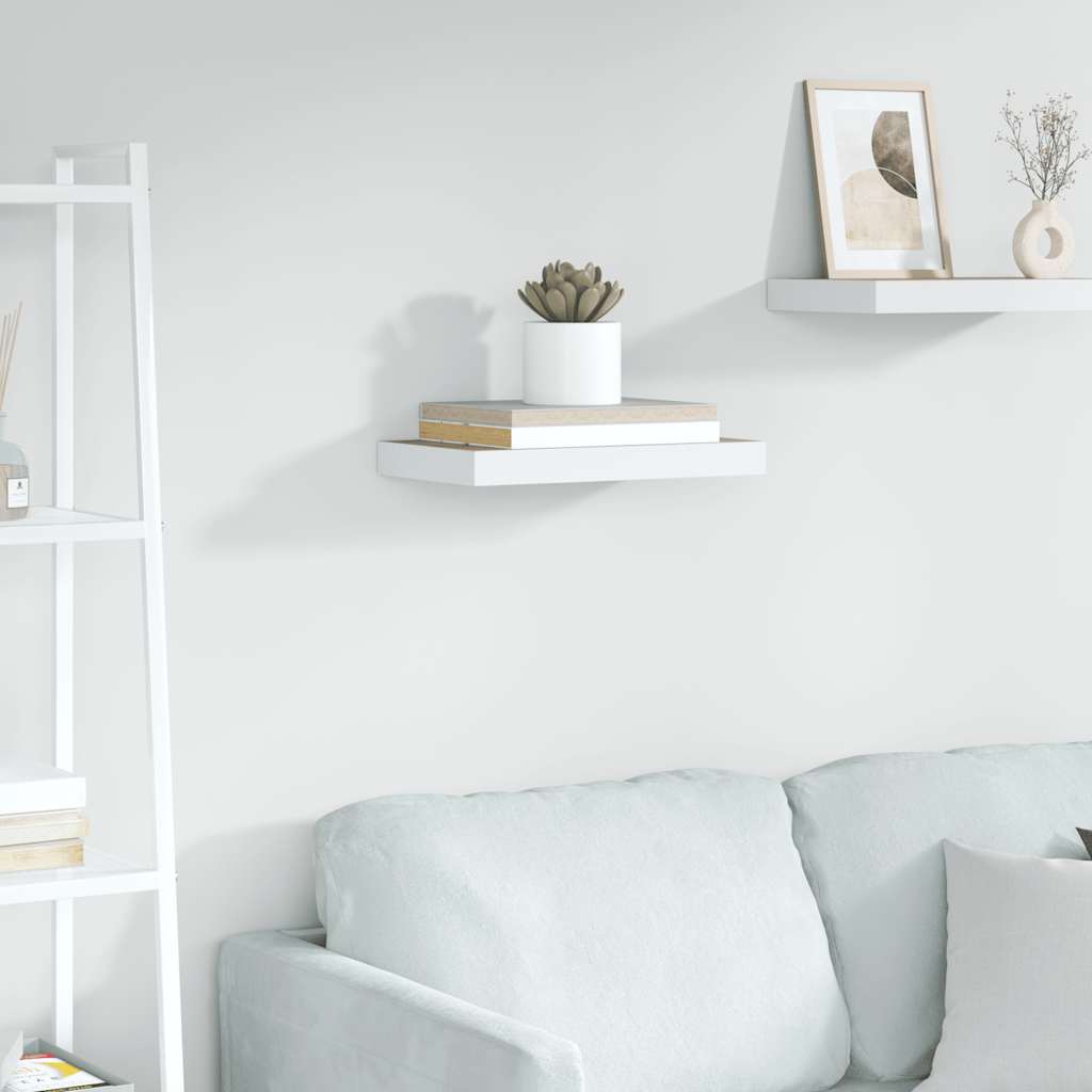 Floating Wall Shelf Oak and White 50x23x3.8 cm MDF