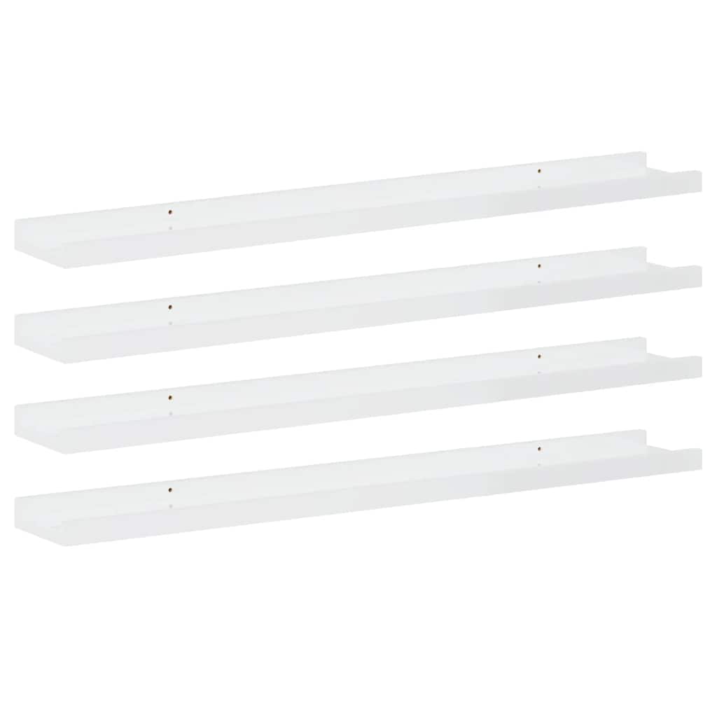 Wall Shelves 4 pcs High Gloss White 80x9x3 cm