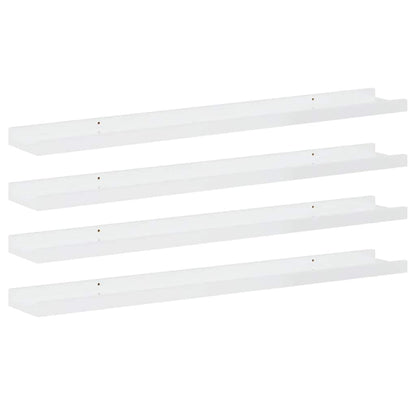 Wall Shelves 4 pcs High Gloss White 80x9x3 cm