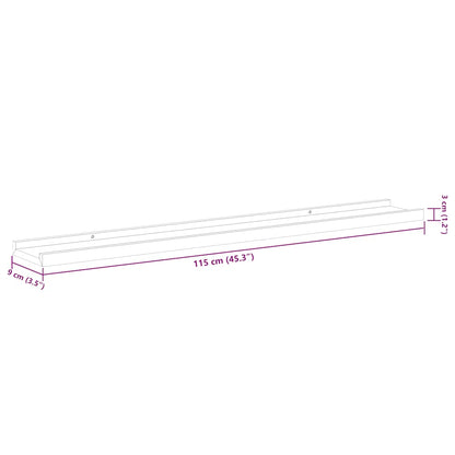 Wall Shelves 4 pcs White 115x9x3 cm