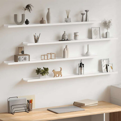 Wall Shelves 4 pcs White 115x9x3 cm