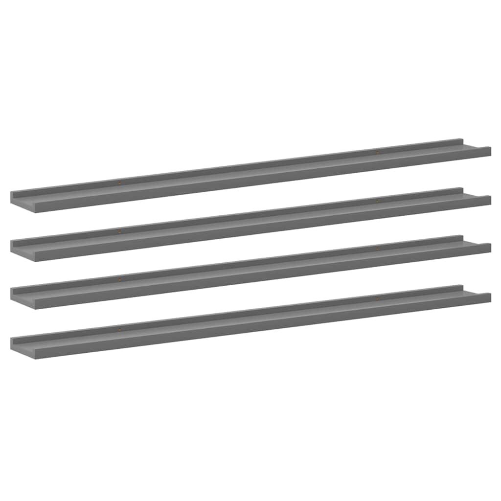 Wall Shelves 4 pcs Grey 115x9x3 cm