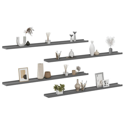 Wall Shelves 4 pcs Grey 115x9x3 cm