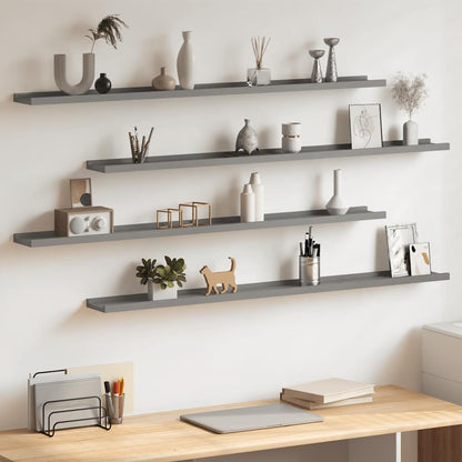 Wall Shelves 4 pcs Grey 115x9x3 cm