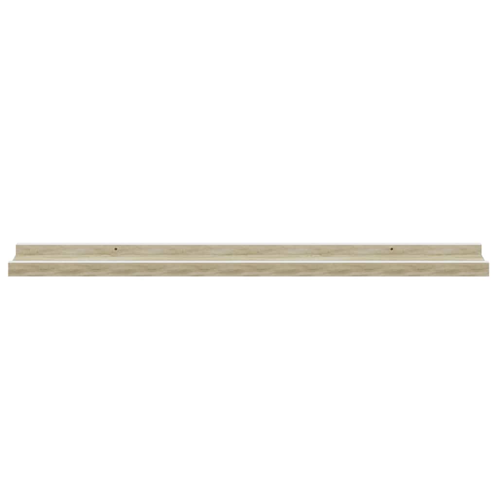Wall Shelves 4 pcs White and Sonoma Oak 80x9x3 cm