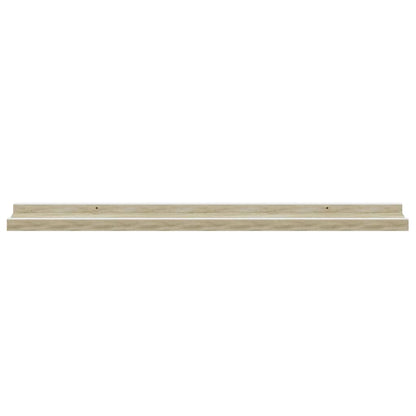 Wall Shelves 4 pcs White and Sonoma Oak 80x9x3 cm