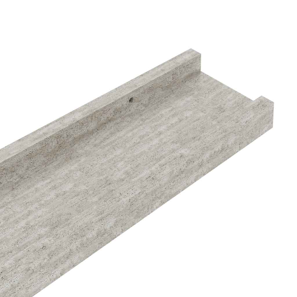 Wall Shelves 2 pcs Concrete Grey 80x9x3 cm