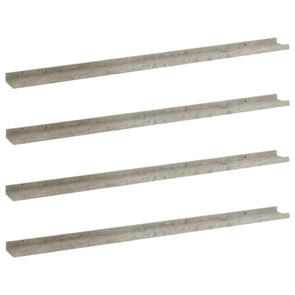 Wall Shelves 4 pcs Concrete Grey 115x9x3 cm