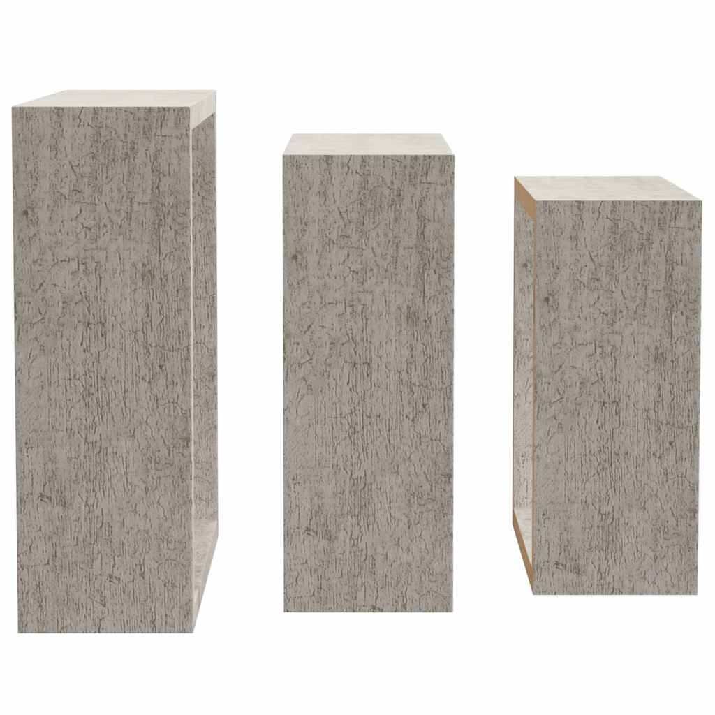 Wall Cube Shelves 3 pcs Concrete Grey