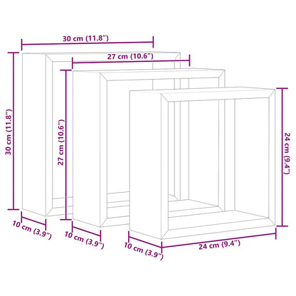 Wall Cube Shelves 3 pcs Concrete Grey