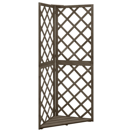 Corner Trellis Grey 50x50x145 cm Solid Fir Wood