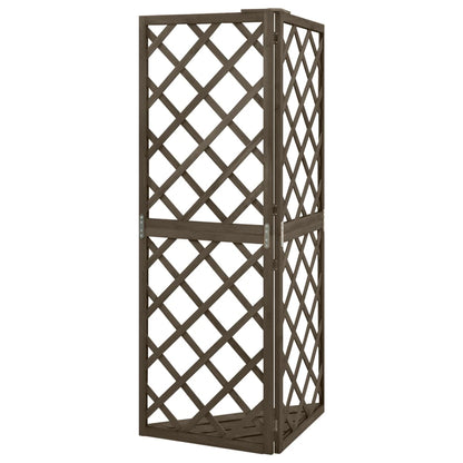 Corner Trellis Grey 50x50x145 cm Solid Fir Wood