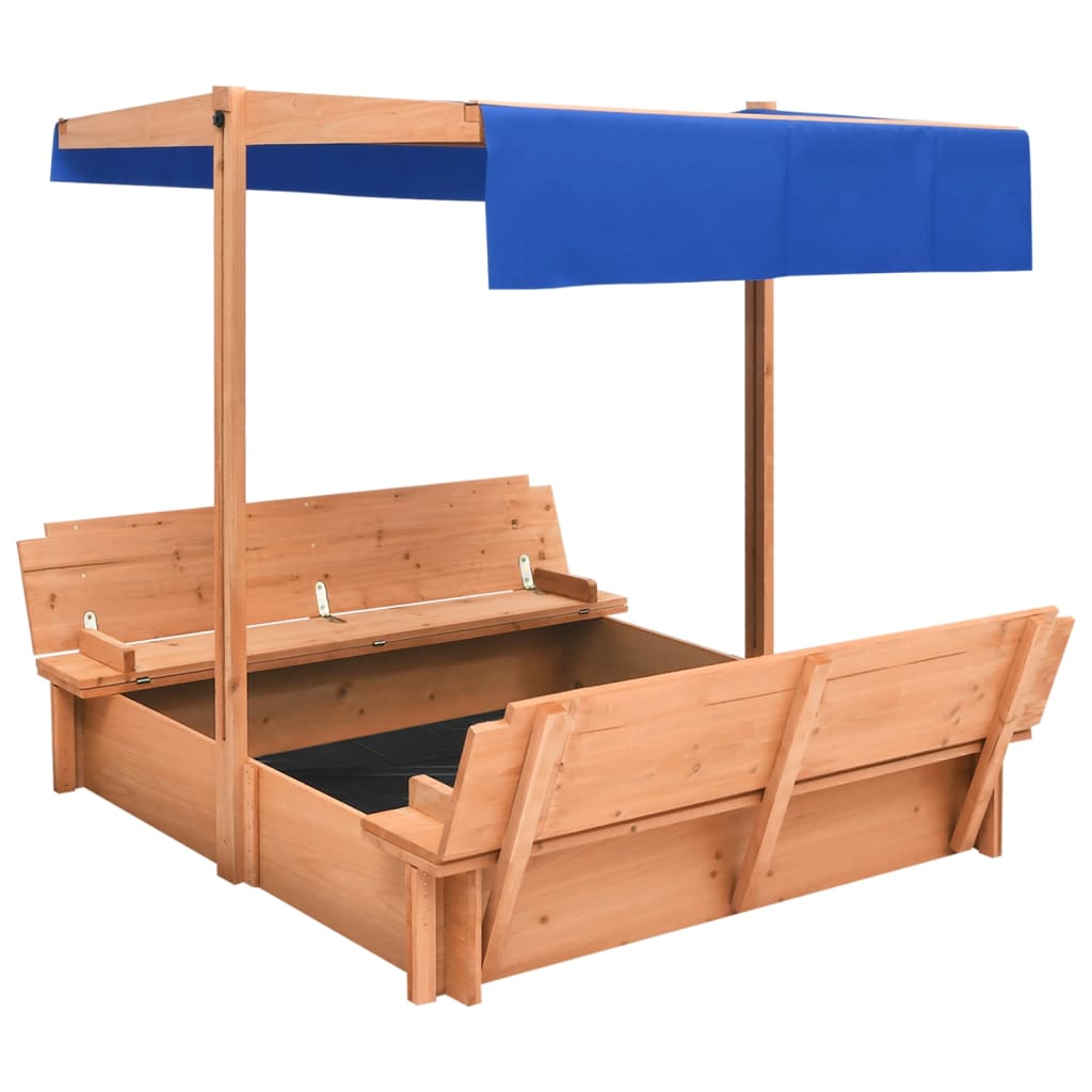 Sandbox with Roof Firwood 112x112x112 cm