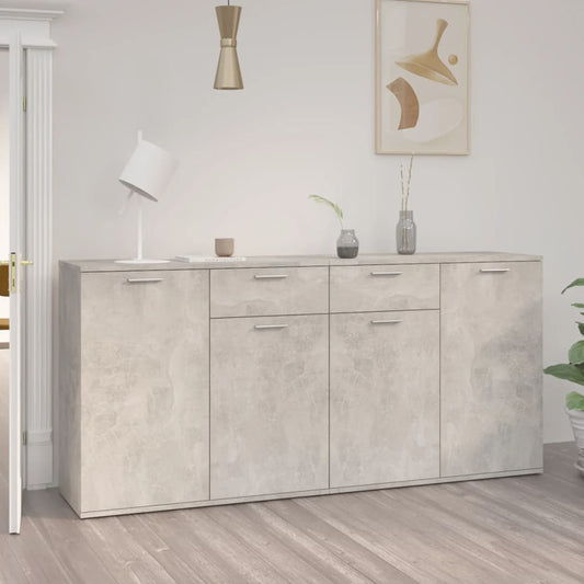 Sideboard Concrete Grey 160x36x75 cm Engineered Wood