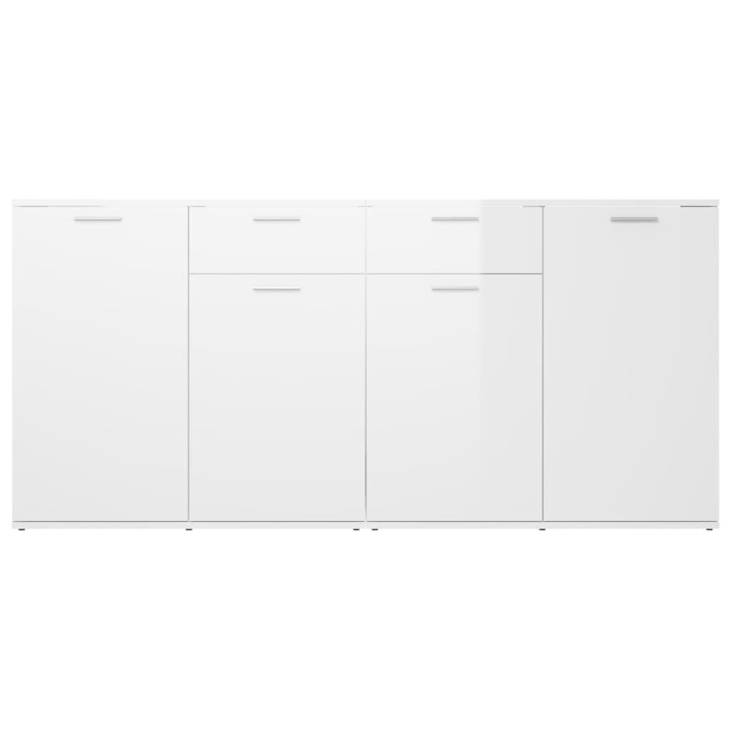 Sideboard High Gloss White 160x36x75 cm Engineered Wood