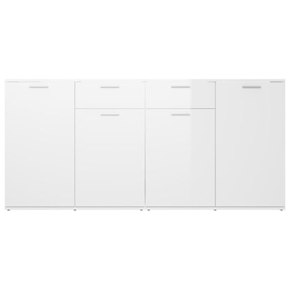 Sideboard High Gloss White 160x36x75 cm Engineered Wood