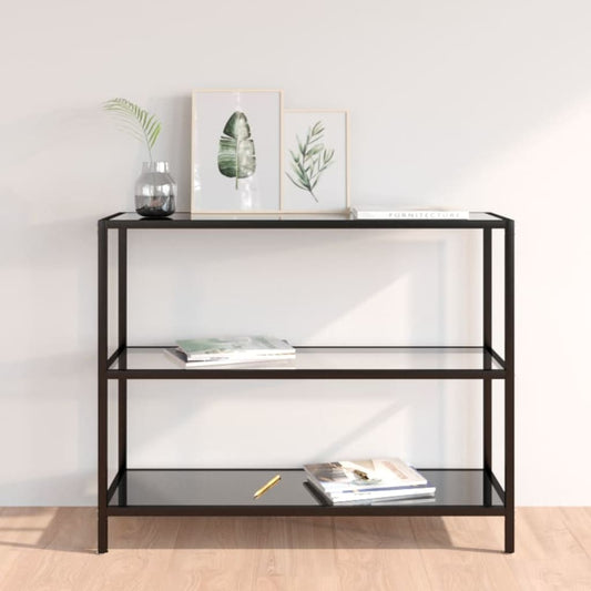 Shelf Transparent and Black 100x36x90 cm Tempered Glass