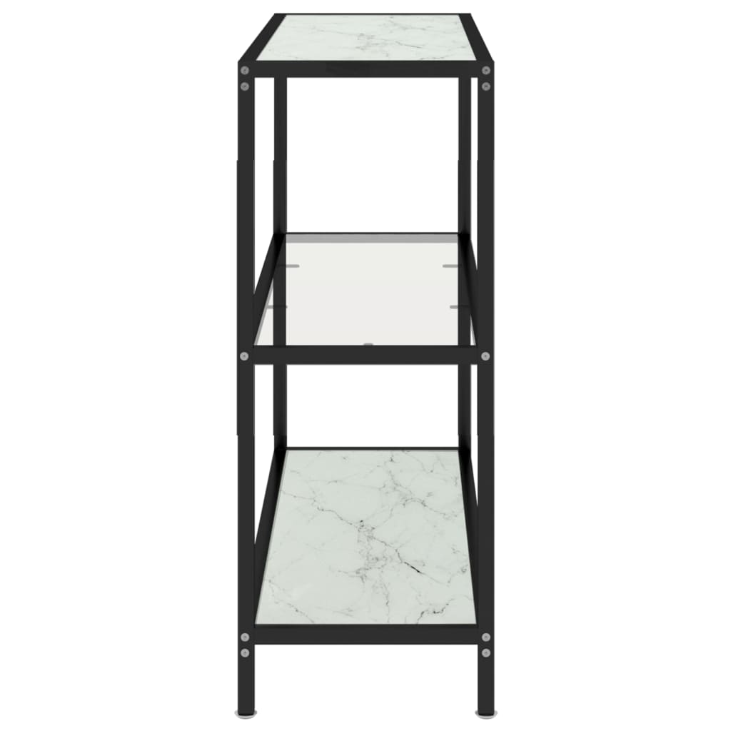 Shelf Transparent and White Marble 100x36x90 cm Tempered Glass