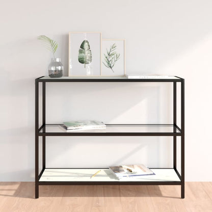 Shelf Transparent and White Marble 100x36x90 cm Tempered Glass