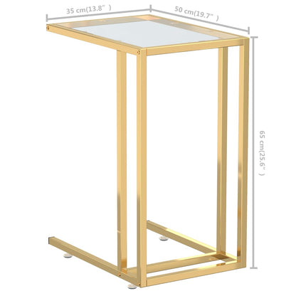 Computer Side Table Transparent 50x35x65 cm Tempered Glass