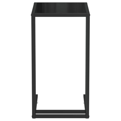 Computer Side Table Black 50x35x65 cm Tempered Glass