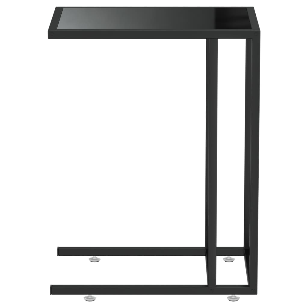 Computer Side Table Black 50x35x65 cm Tempered Glass