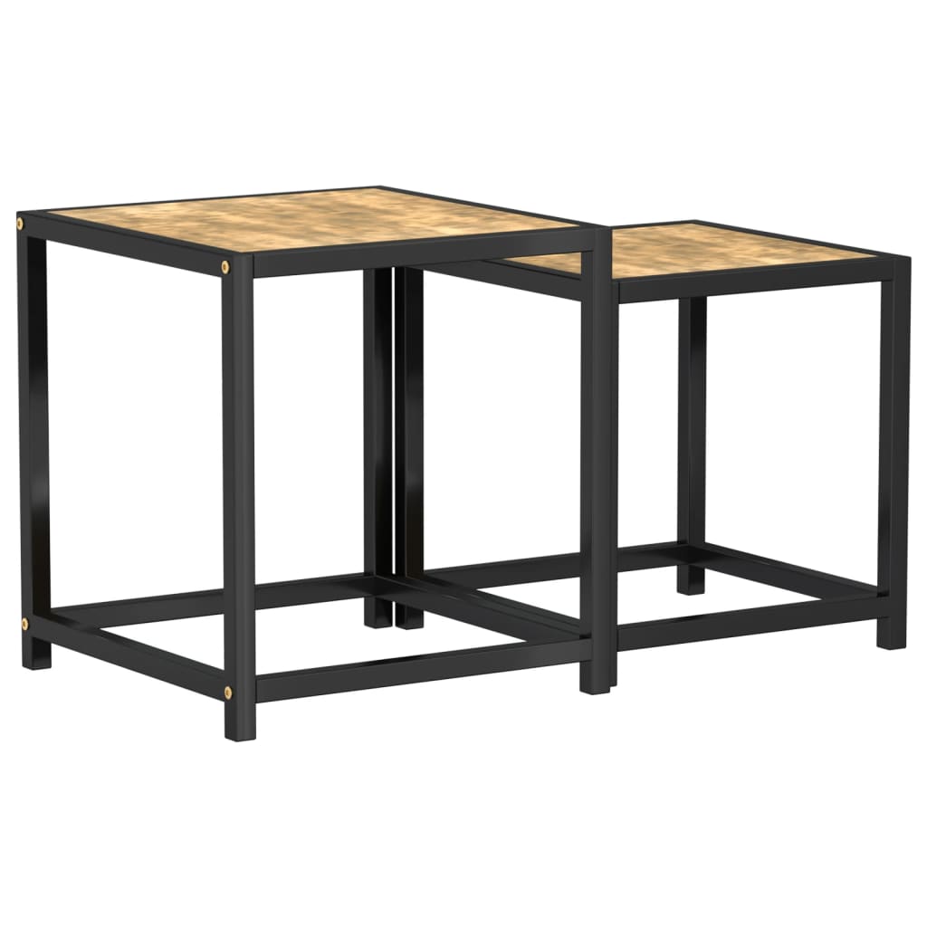 Tea Tables 2 pcs MDF Black and Yellow