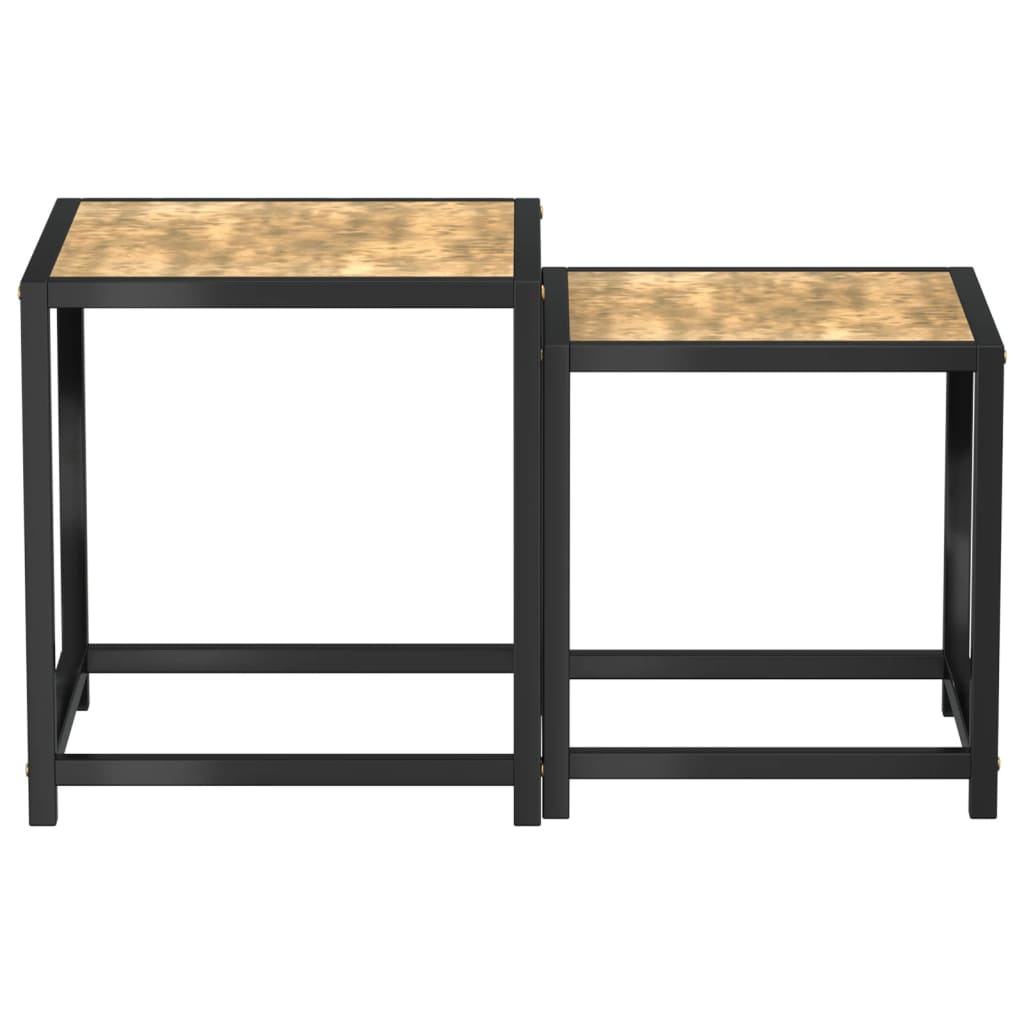 Tea Tables 2 pcs MDF Black and Yellow