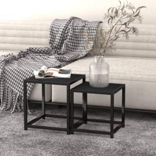 Tea Tables 2 pcs MDF Black