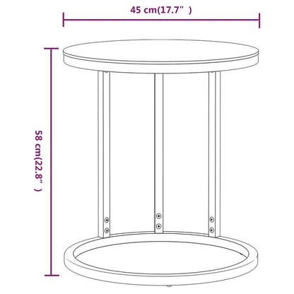 Side Table Gold and Transparent 45 cm Tempered Glass