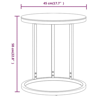 Side Table Gold and Black 45 cm Tempered Glass