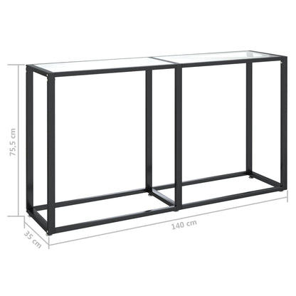 Console Table Transparent 140x35x75.5cm Tempered Glass