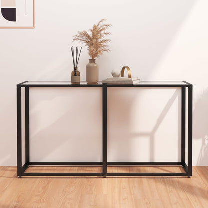 Console Table Transparent 140x35x75.5cm Tempered Glass