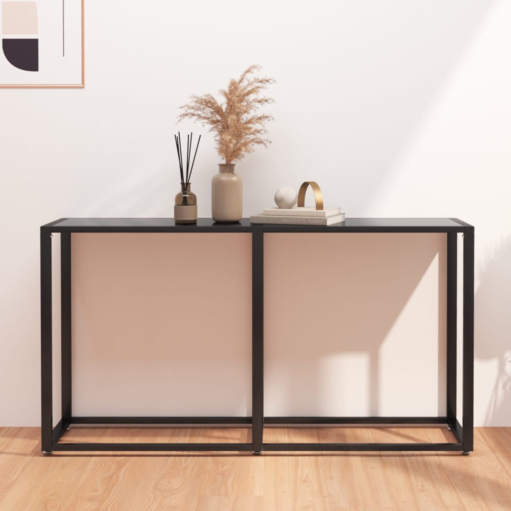 Console Table Black 140x35x75.5cm Tempered Glass