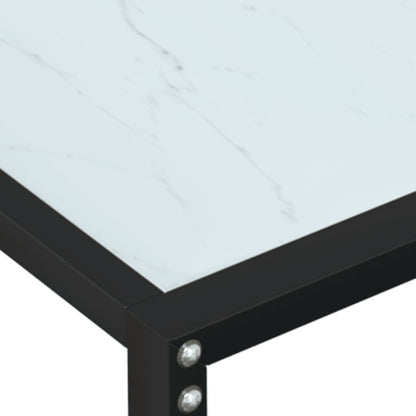 Console Table White Marble 160x35x75.5cm Tempered Glass