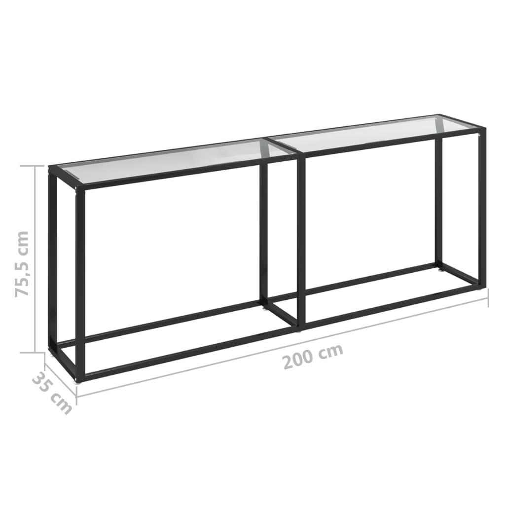 Console Table Transparent 200x35x75.5cm Tempered Glass