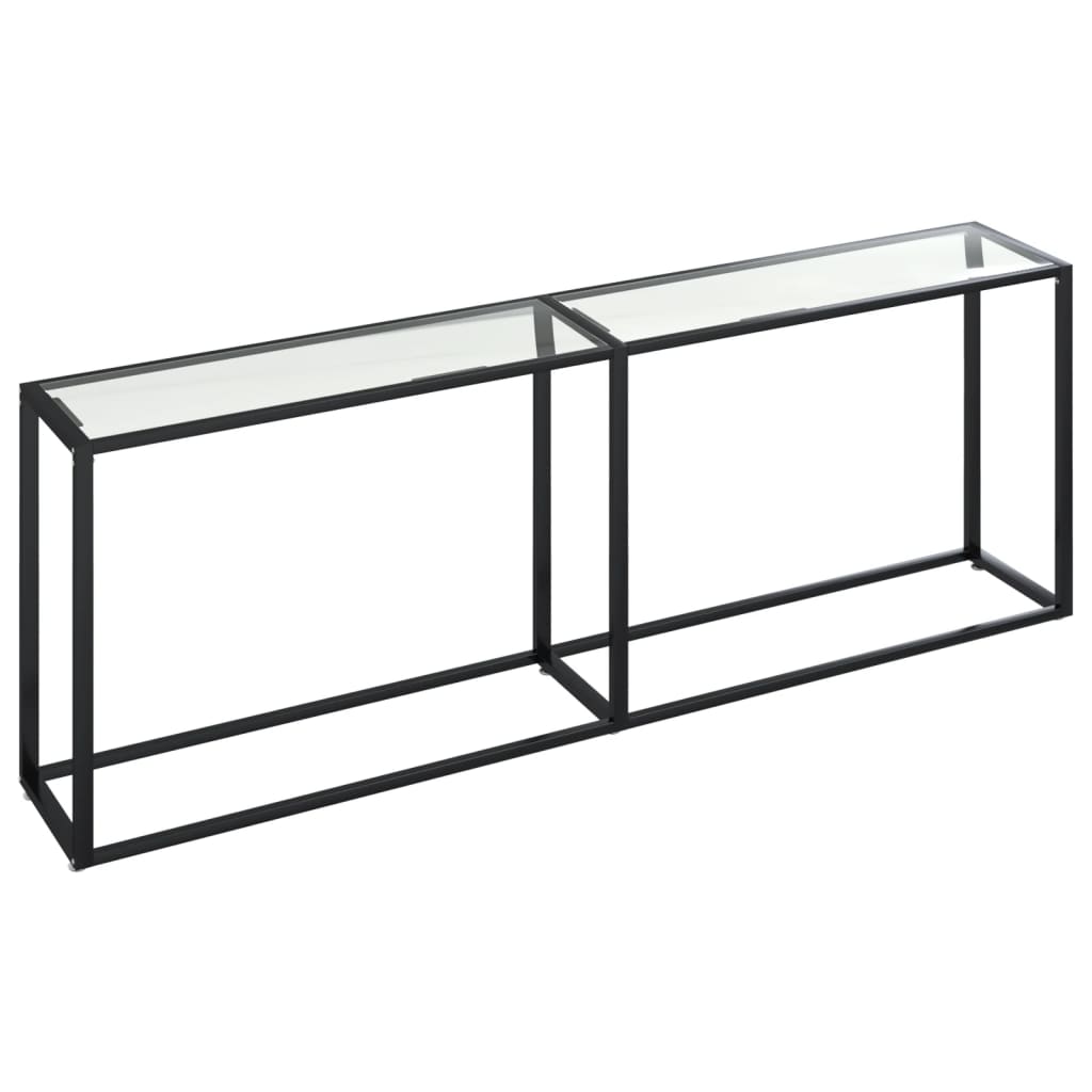 Console Table Transparent 220x35x75.5cm Tempered Glass