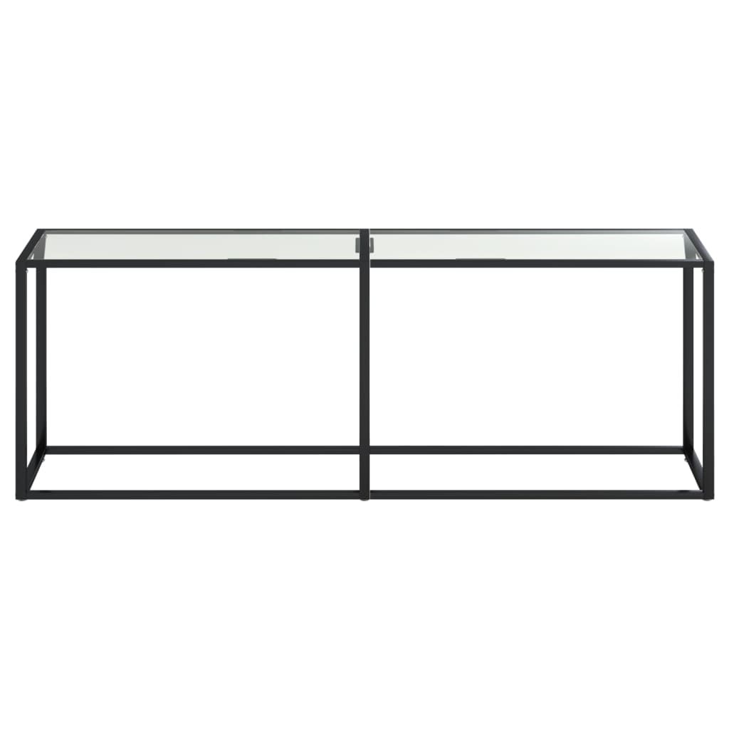 Console Table Transparent 220x35x75.5cm Tempered Glass