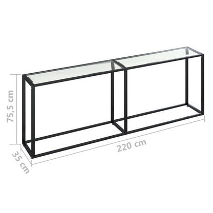 Console Table Transparent 220x35x75.5cm Tempered Glass